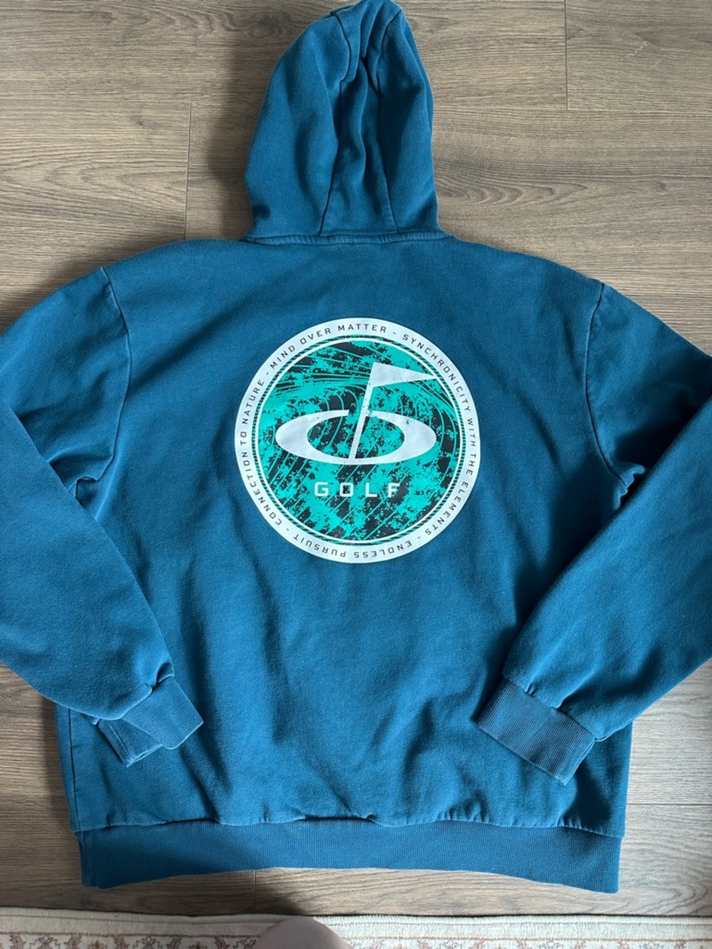 Oakley Teal and White Golf Graphic Hoodie